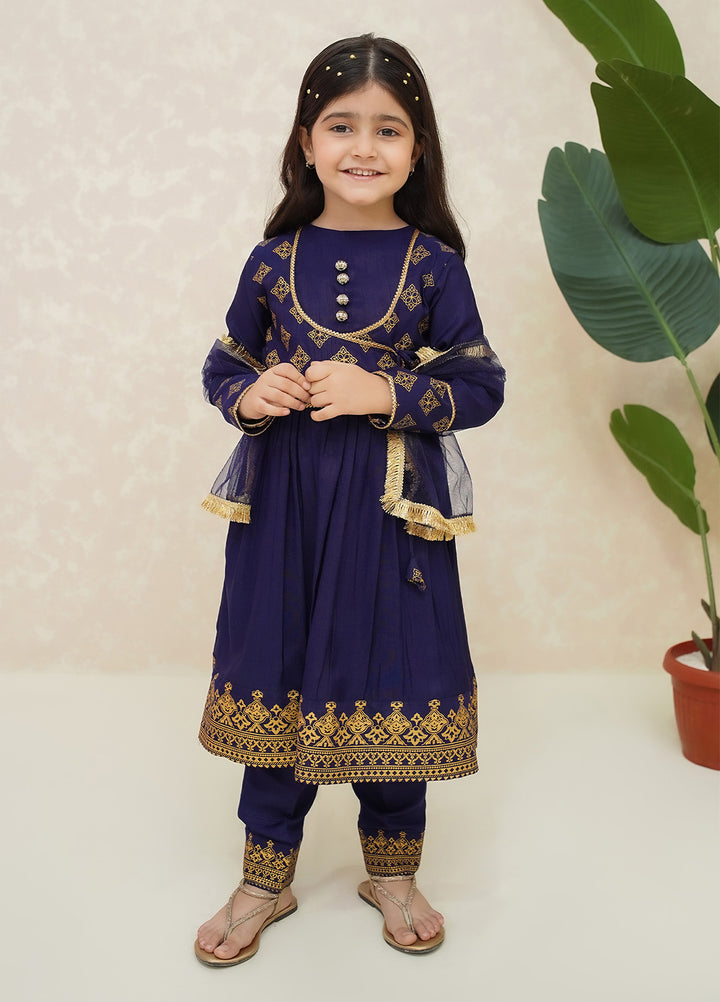 Modest Girls Pret Printed Rawsilk 3 Piece Suit Zehra - Wedding Collection