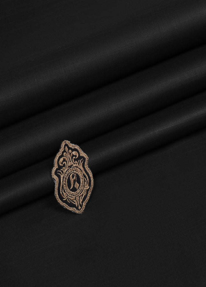 Zouq by Fabrich Mens Unstitched Cotton 2 Piece Kurta Shalwar Black - Summer Collection