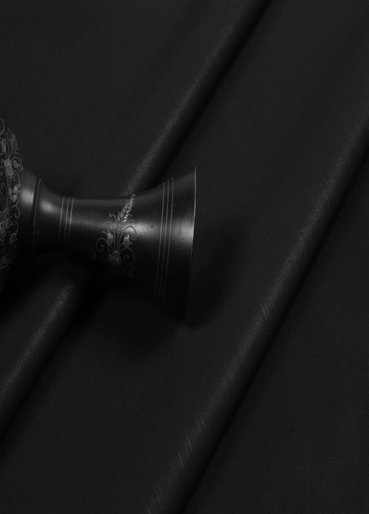 Zouq by Fabrich Mens Unstitched Cotton 2 Piece Kurta Shalwar Black - Summer Collection