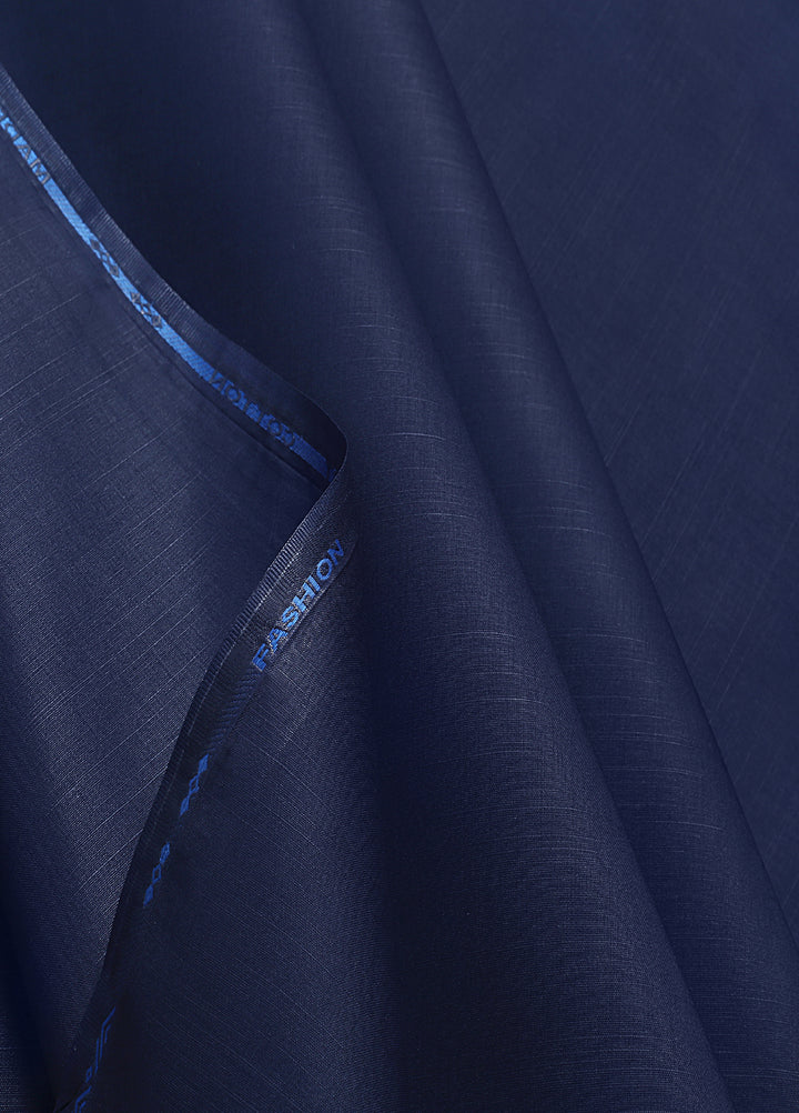 Zouq by Fabrich Mens Unstitched Cotton 2 Piece Kurta Shalwar Navy - Summer Collection