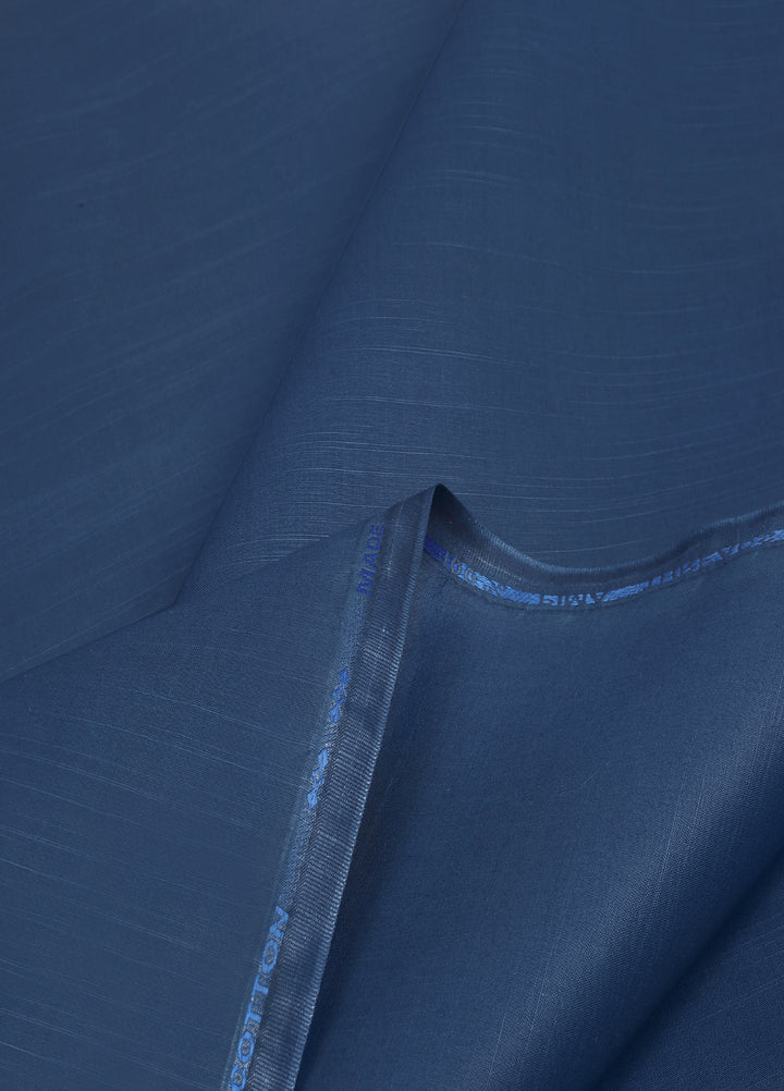 Zouq by Fabrich Mens Unstitched Cotton 2 Piece Kurta Shalwar Prussian - Summer Collection