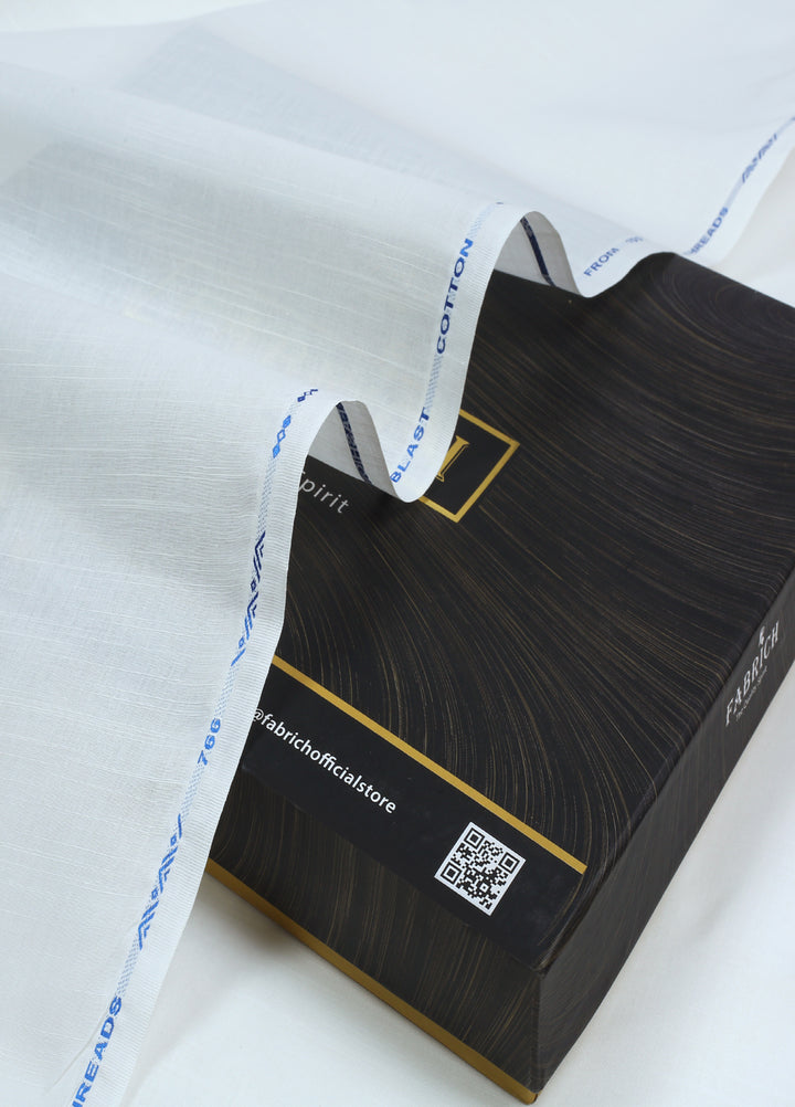 Zouq by Fabrich Mens Unstitched Cotton 2 Piece Kurta Shalwar Offwhite - Summer Collection