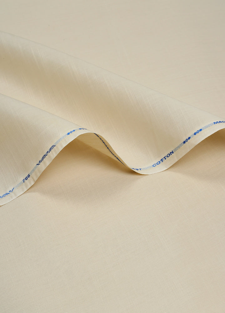 Zouq by Fabrich Mens Unstitched Cotton 2 Piece Kurta Shalwar Ivory - Summer Collection