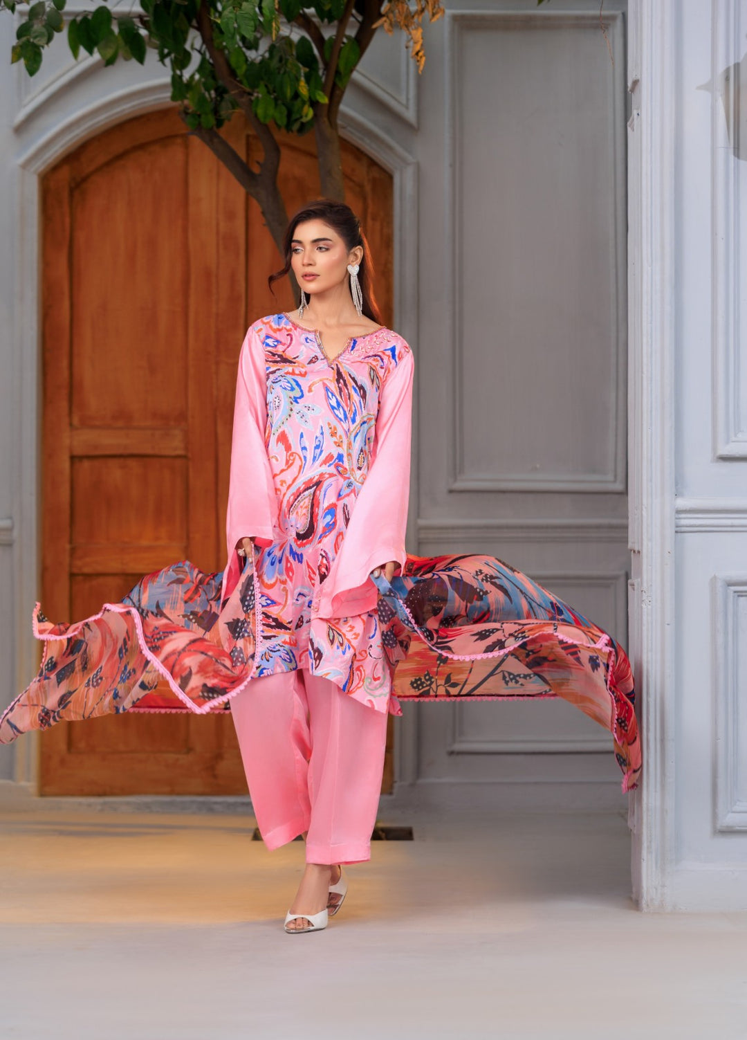 Afreen Sublimation by Huma Gul Pret Silk Hand work 3 Piece Suit HG-503 Izza - Festive Collection