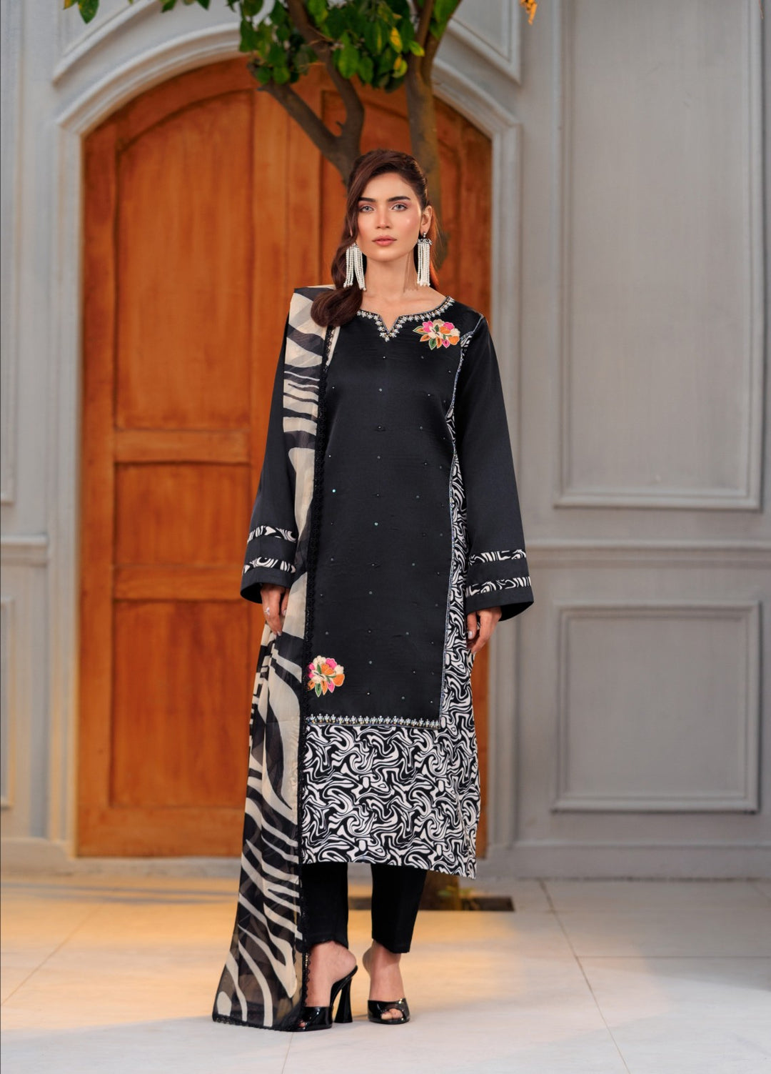 Afreen Sublimation by Huma Gul Pret Silk Hand work 3 Piece Suit HG-504 Suroor - Festive Collection