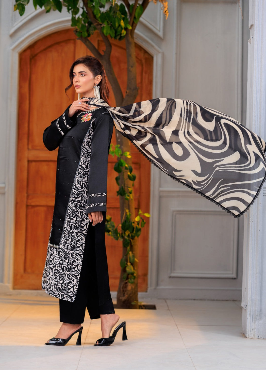 Afreen Sublimation by Huma Gul Pret Silk Hand work 3 Piece Suit HG-504 Suroor - Festive Collection