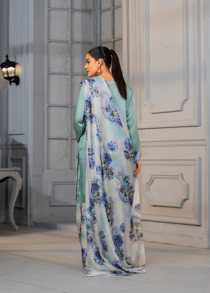 Afreen Sublimation by Huma Gul Pret Silk Hand work 3 Piece Suit HG-509 Sahar - Festive Collection