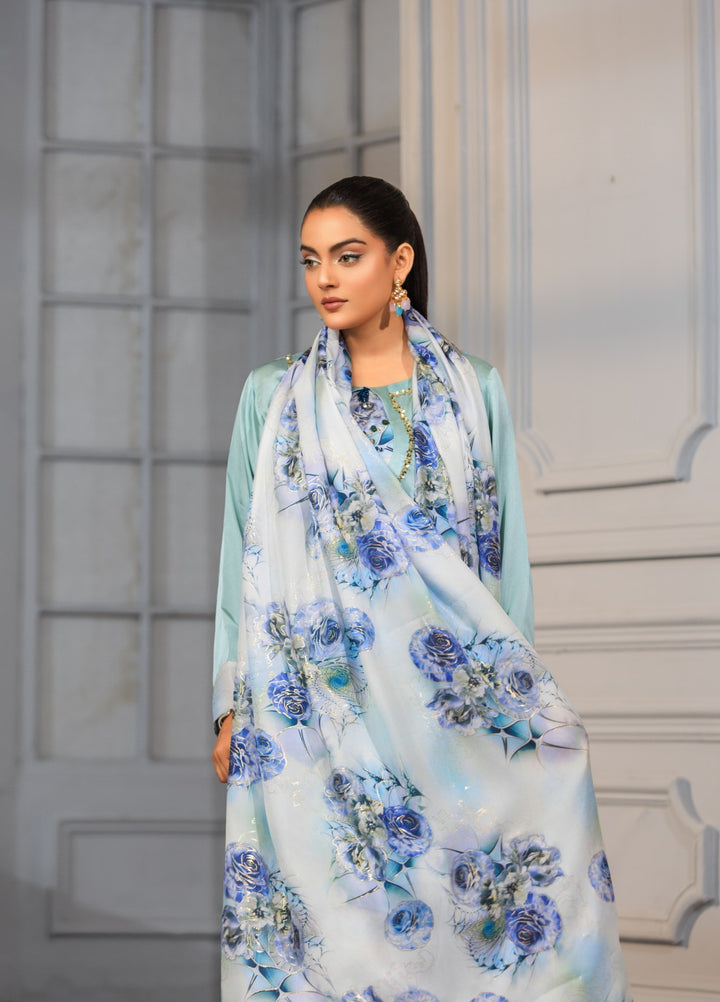 Afreen Sublimation by Huma Gul Pret Silk Hand work 3 Piece Suit HG-509 Sahar - Festive Collection