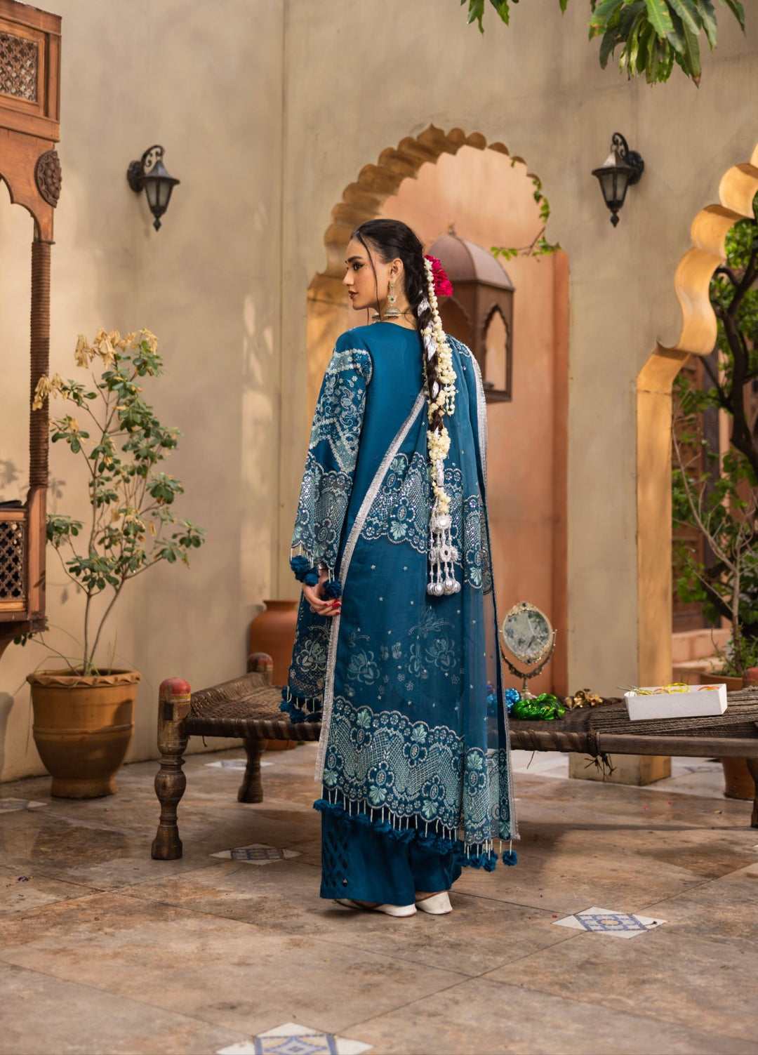 Ravish by Ruby Suleiman Unstitched Embroidered Lawn 3 Piece Suit Ocean Mist - Festive Collection