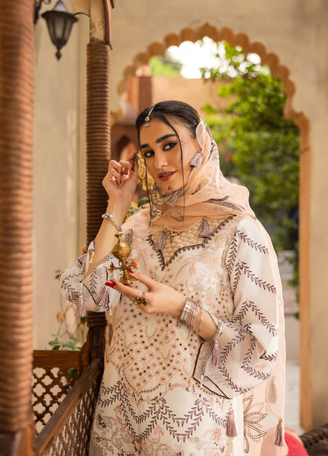 Ravish by Ruby Suleiman Unstitched Embroidered Lawn 3 Piece Suit Petals of Ivory - Festive Collection