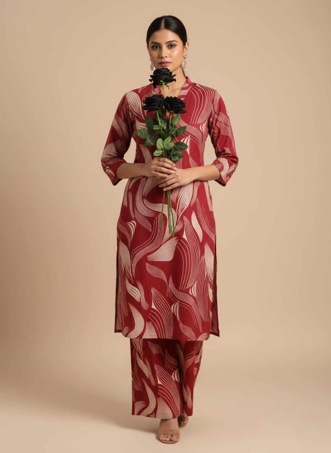 Khair-ul-wara Ramadan Edits Unstitched Printed Cotton 2 Piece Suit Crimson Wave - Summer Collection