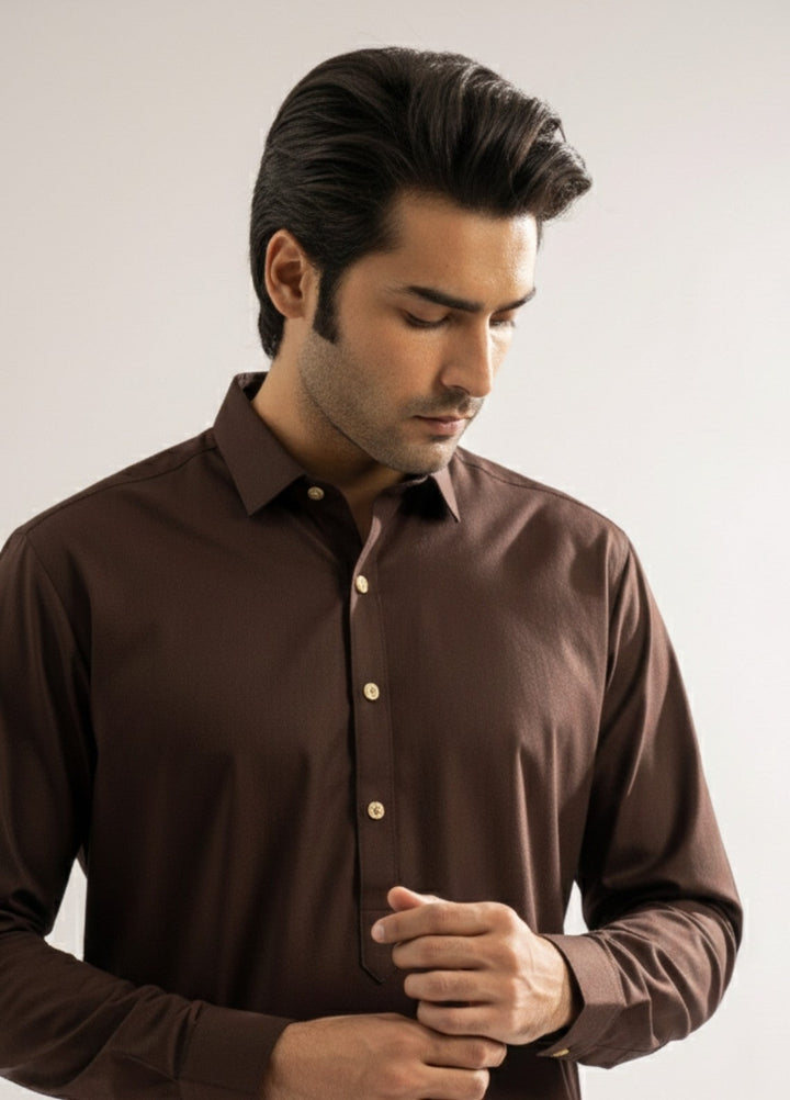 Brown premium shalwar kameez