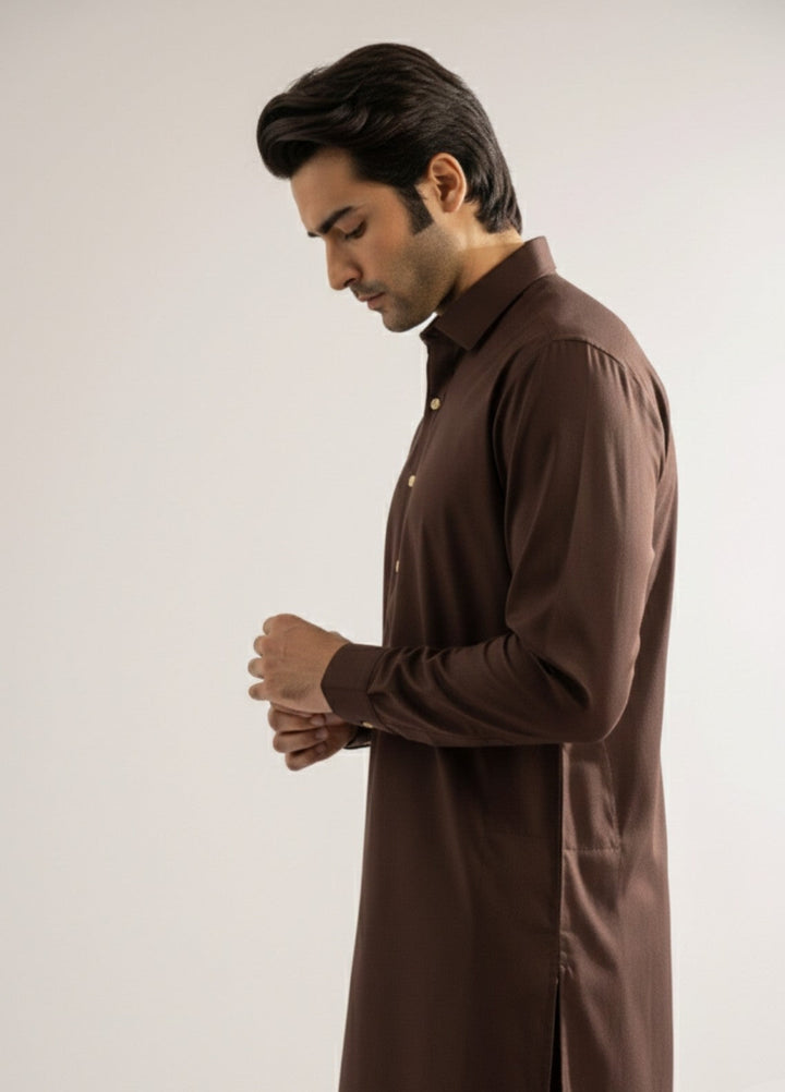 Brown premium shalwar kameez