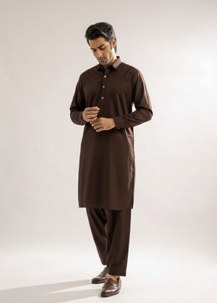 Brown premium shalwar kameez