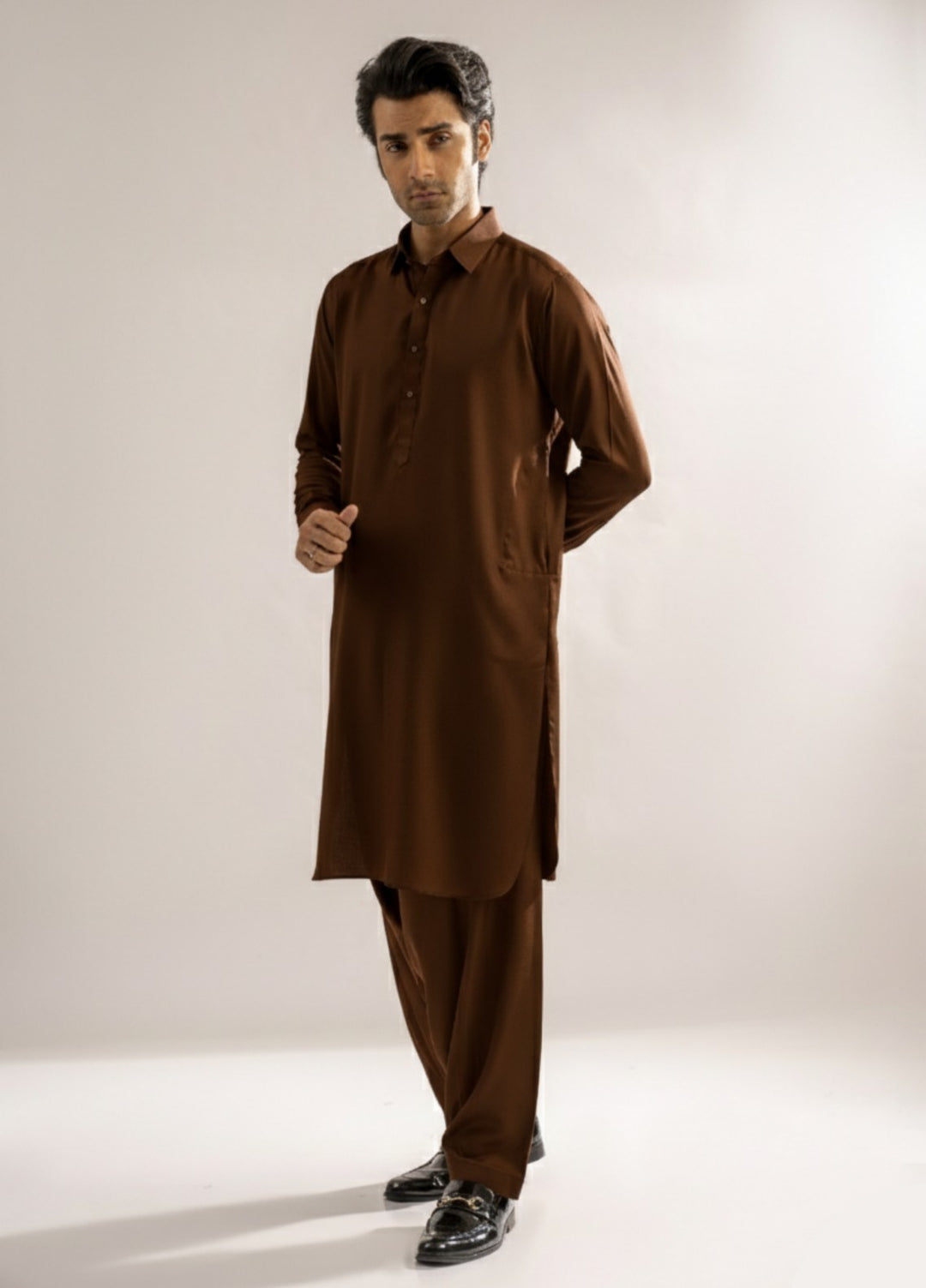 Chocolate brown premium shalwar kameez