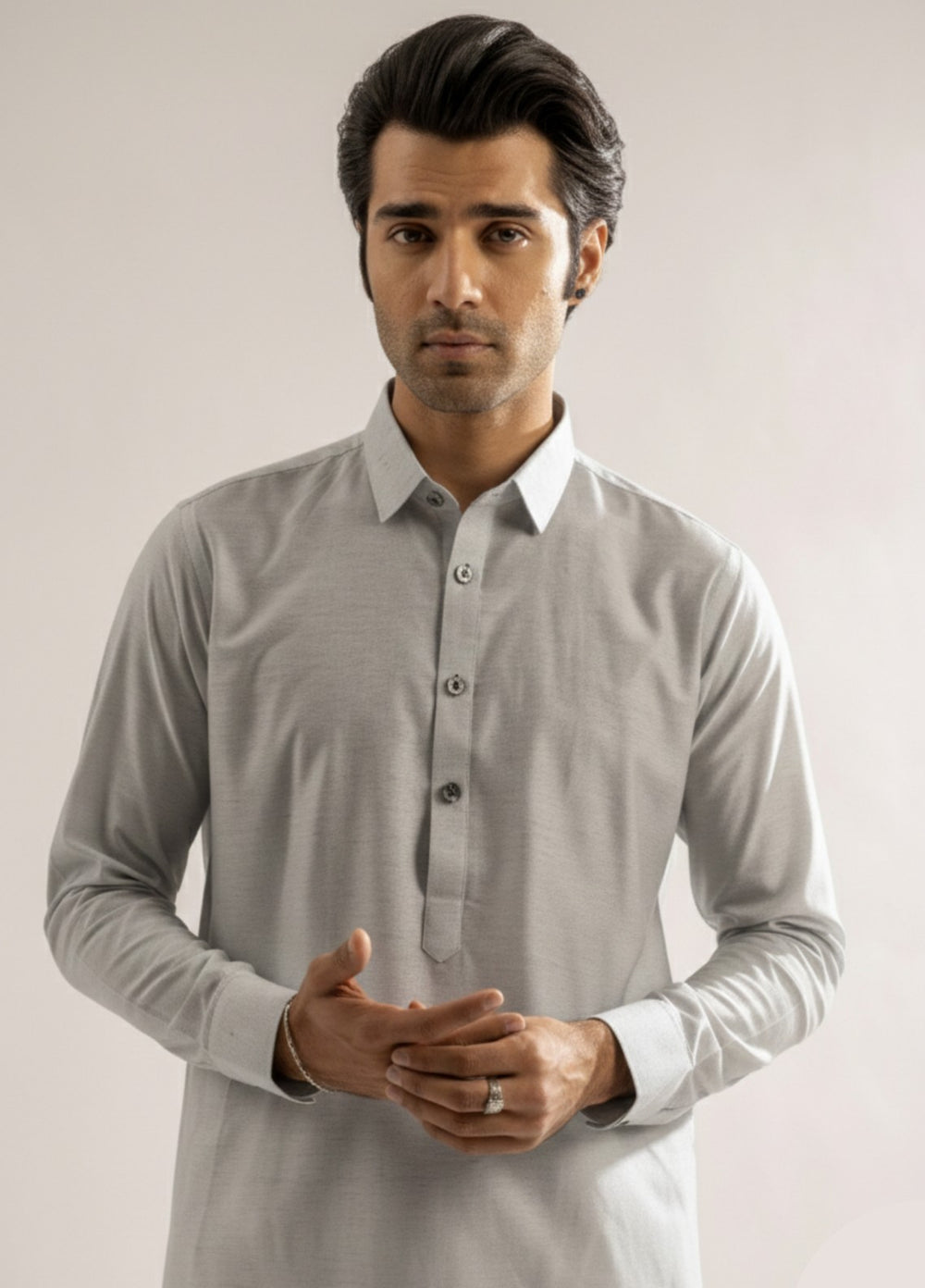 Light grey premium shalwar kameez