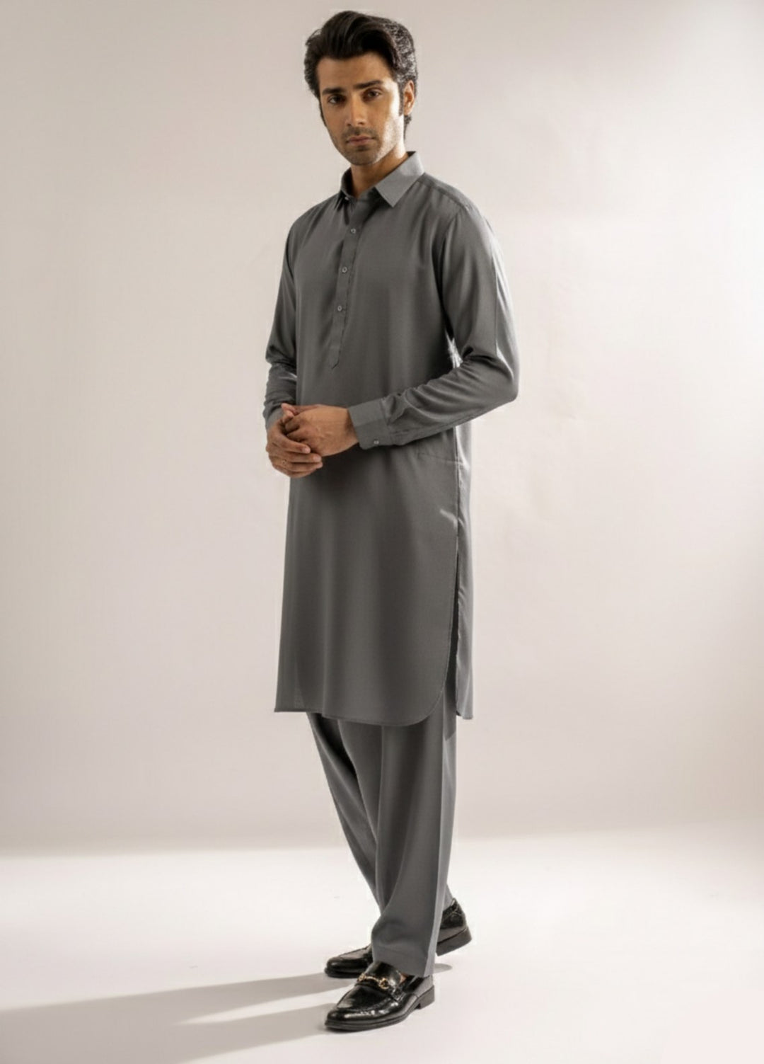 Charcoal grey premium shalwar kameez