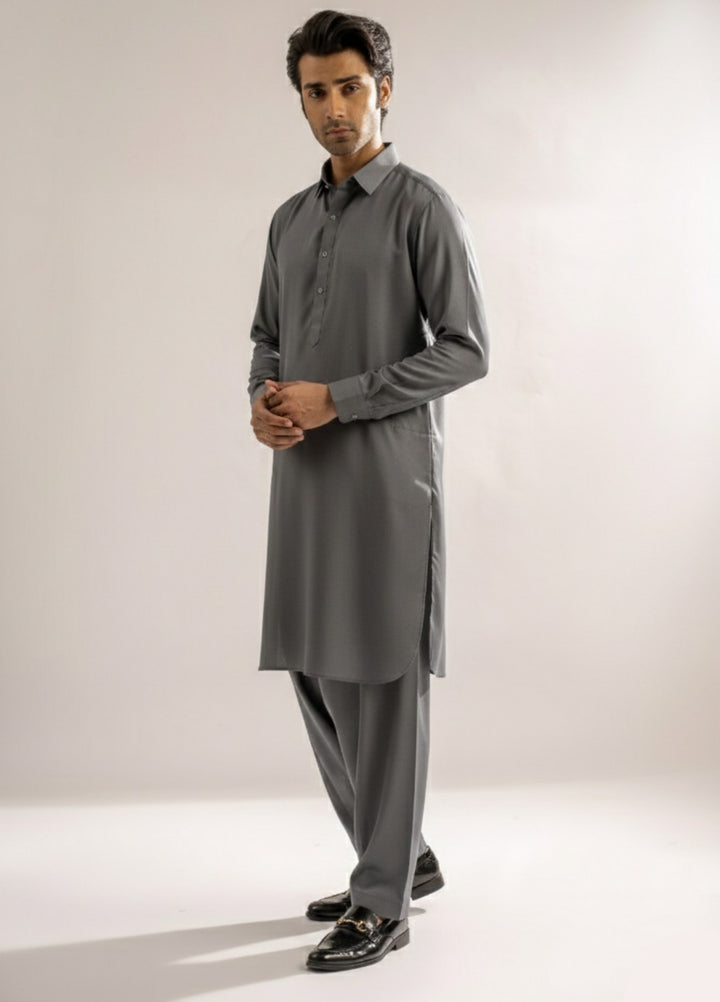 Charcoal grey premium shalwar kameez