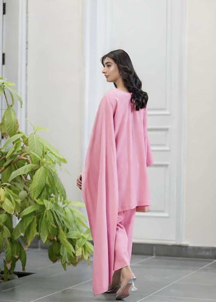 Misaal By Ayesha Somaya Pret Solids Linen 2 Piece 17051 Pink Drape - Ramadan Collection