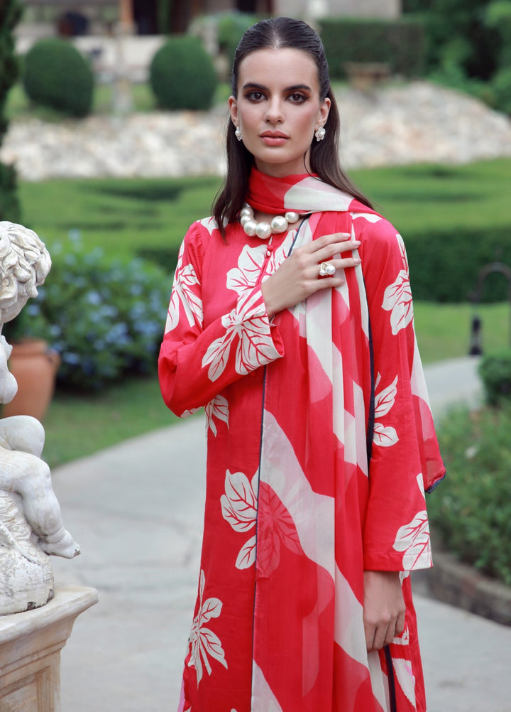 Stillness In Bloom By Feathers Printed Lawn 3 Piece Suit Vermilia - Summer Collection