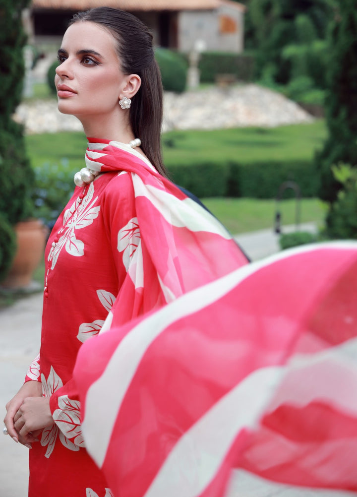 Stillness In Bloom By Feathers Printed Lawn 3 Piece Suit Vermilia - Summer Collection