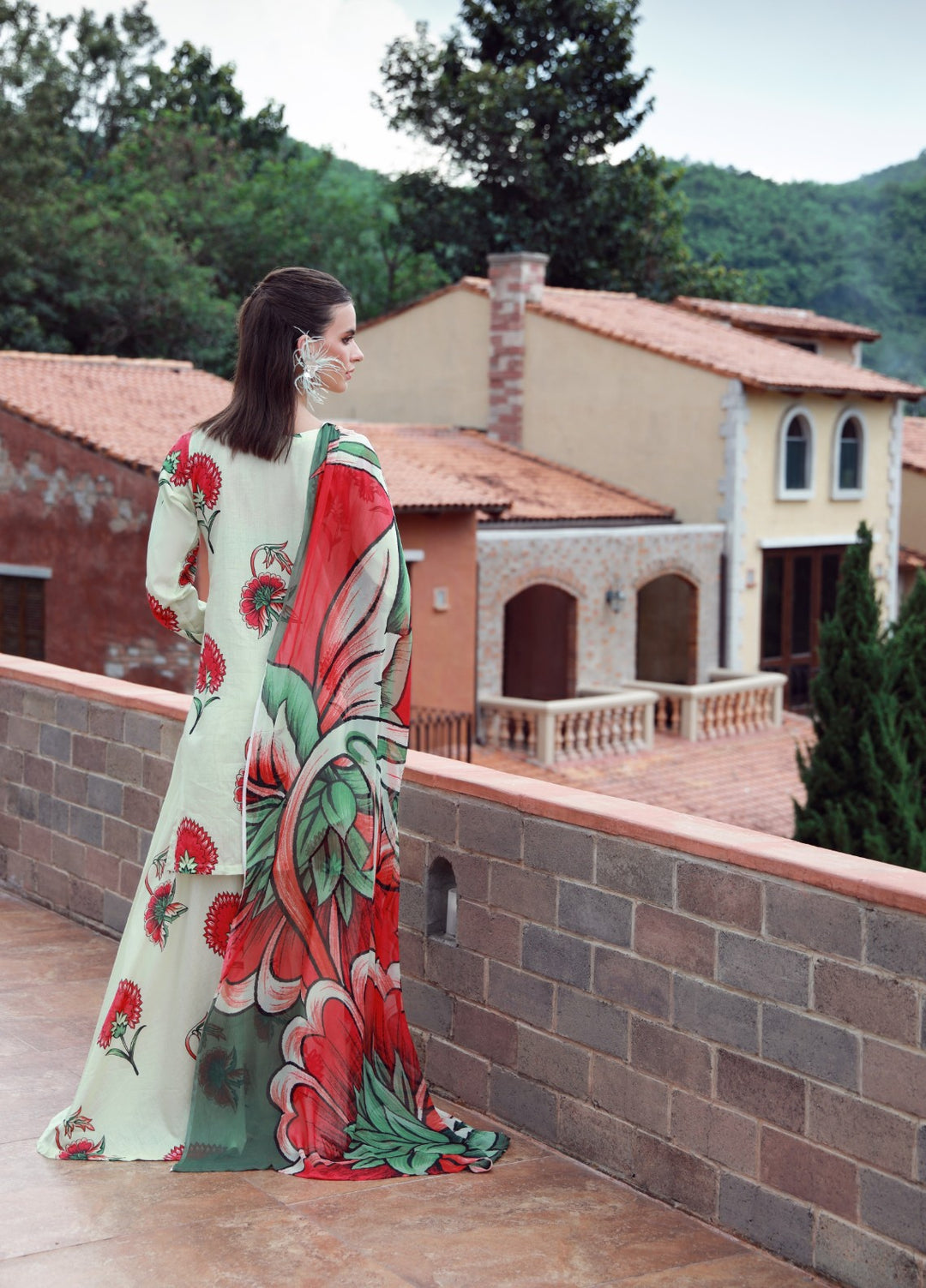 Stillness In Bloom By Feathers Printed Lawn 3 Piece Suit Floressa - Summer Collection