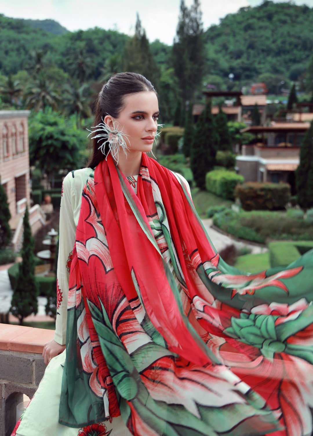 Stillness In Bloom By Feathers Printed Lawn 3 Piece Suit Floressa - Summer Collection