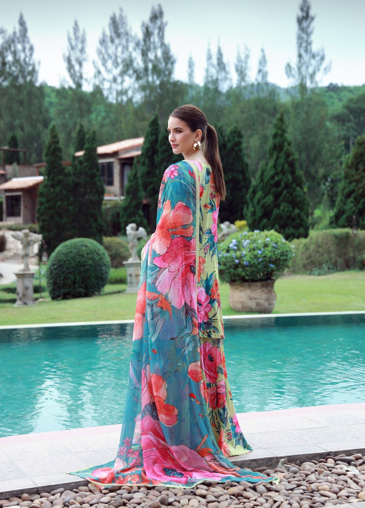 Stillness In Bloom By Feathers Printed Lawn 3 Piece Suit Huesyn - Summer Collection
