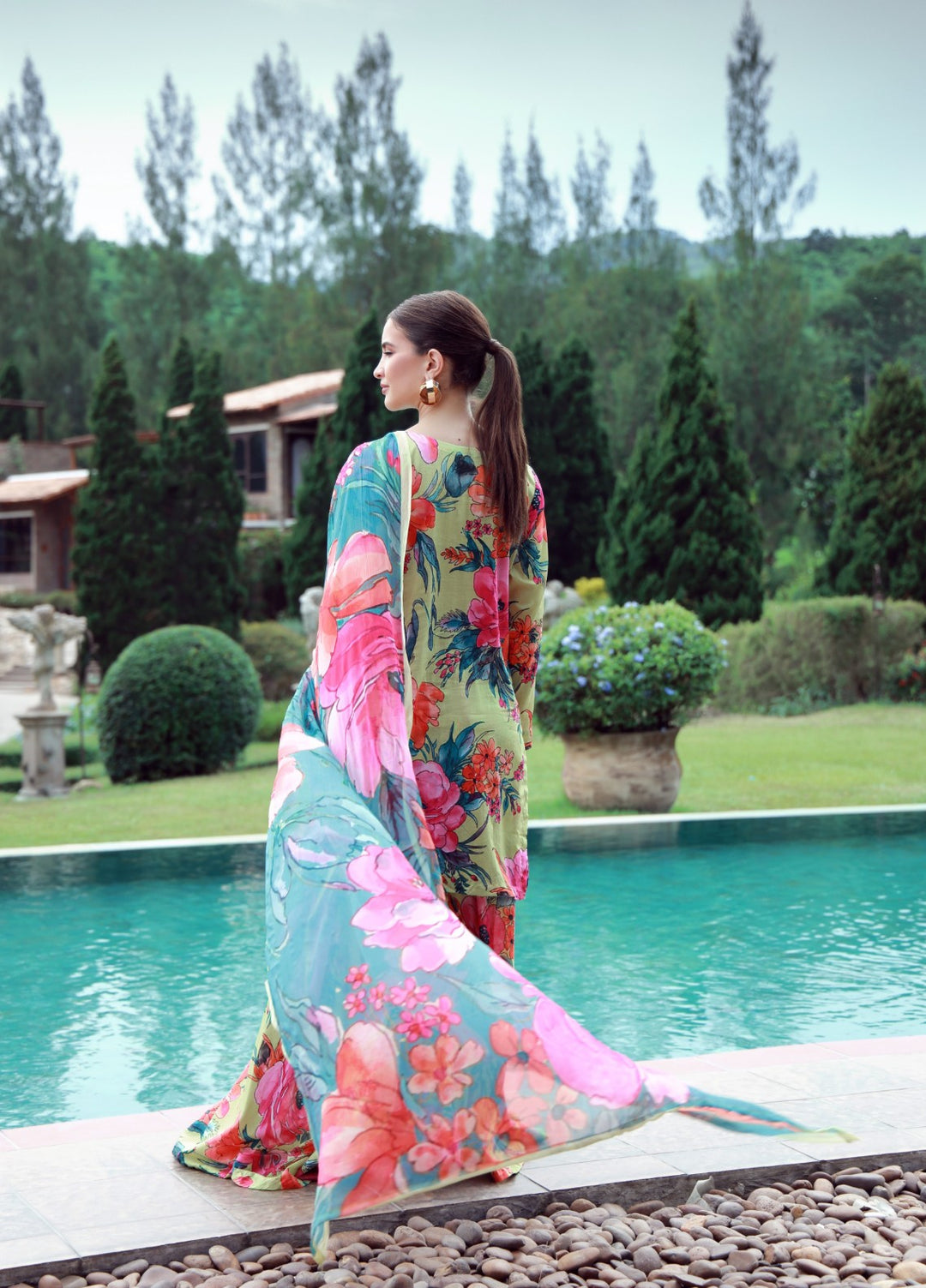 Stillness In Bloom By Feathers Printed Lawn 3 Piece Suit Huesyn - Summer Collection