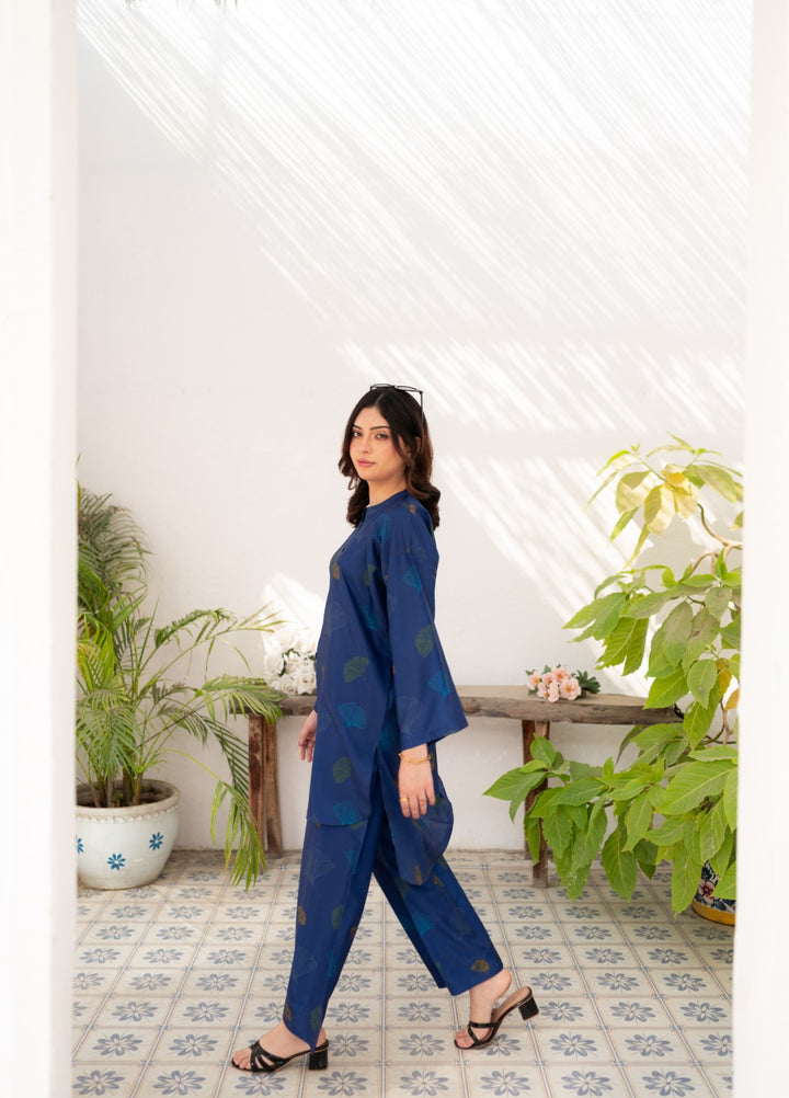 Fusion by Zauk Women RTW Printed Navy Blue Vector 2 Piece - Casual Collection