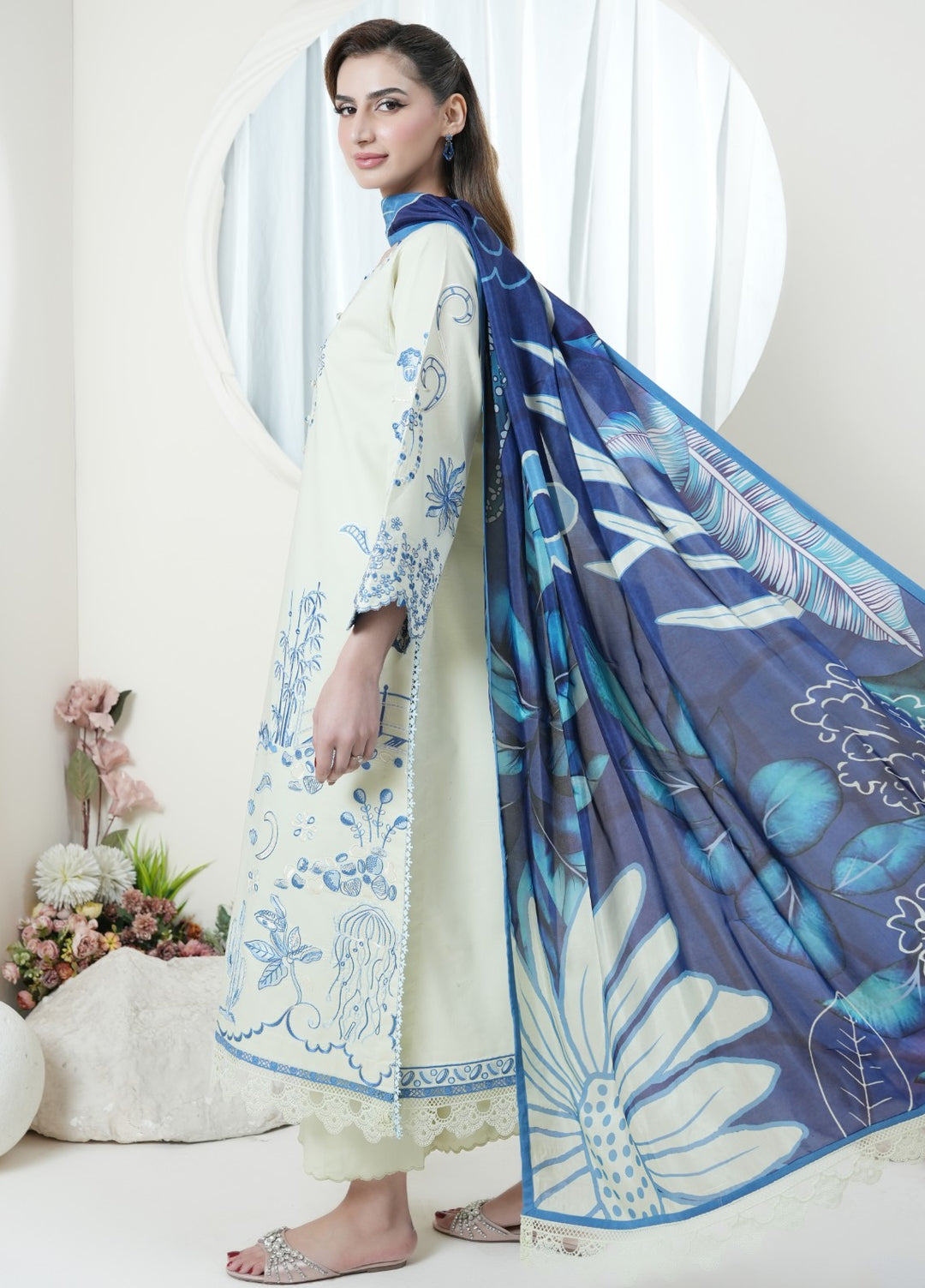 Atiya Irfan Women RTW Embroidered Lawn 3 Piece Suit SL-10 - Summer Collection