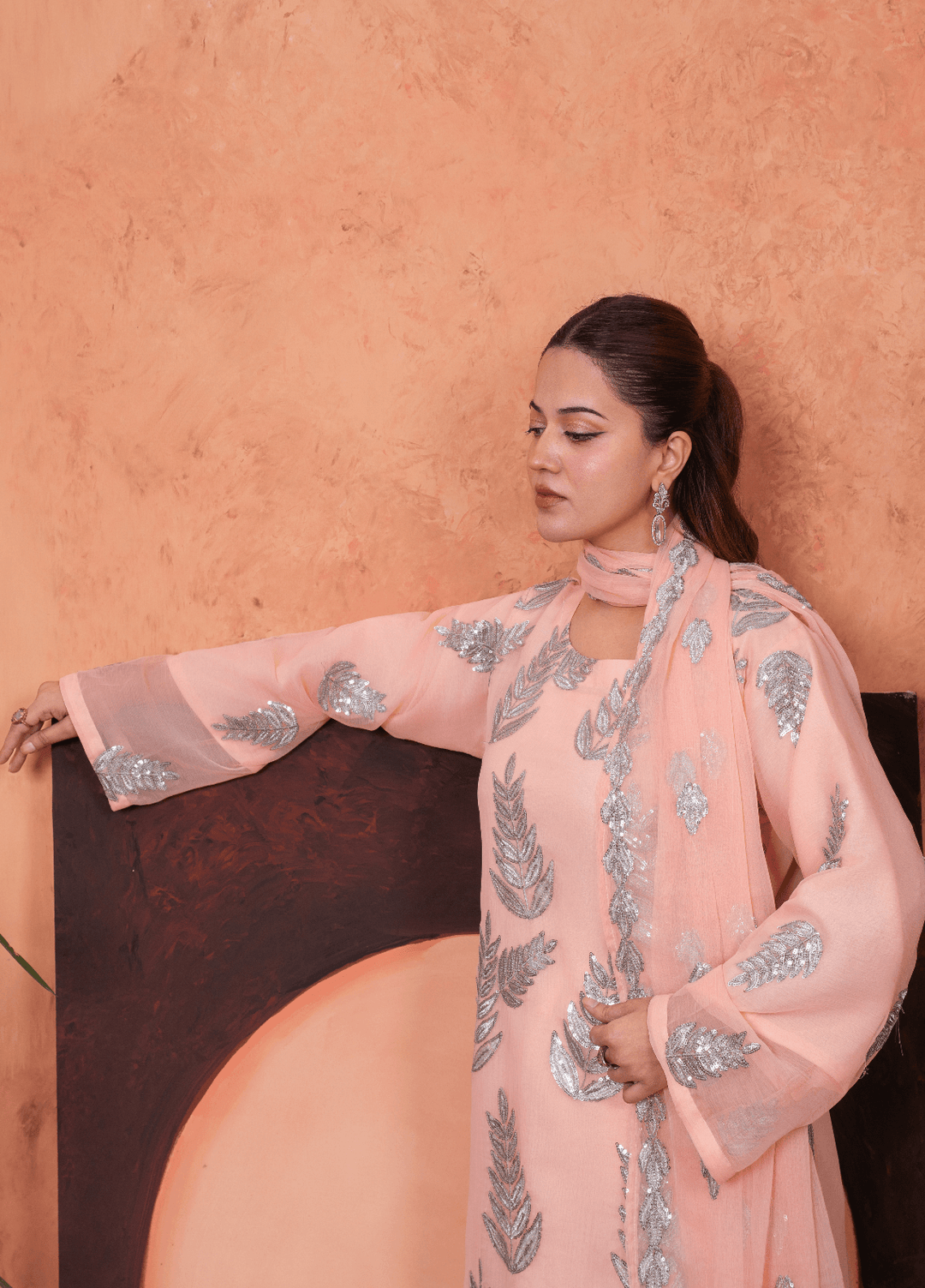 Zarqash by Haniya Mahnoor Women RTW Embroidered Crinkle Chiffon 3 Piece Suit Roshni - Festive Collection