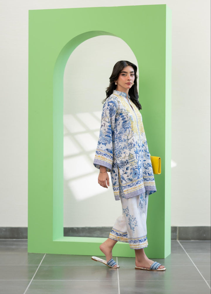 Eid Ki Misaal by Ayesha Somaya RTW Printed Lawn Silk 2 Piece Suit Sunburst - Eid Collection