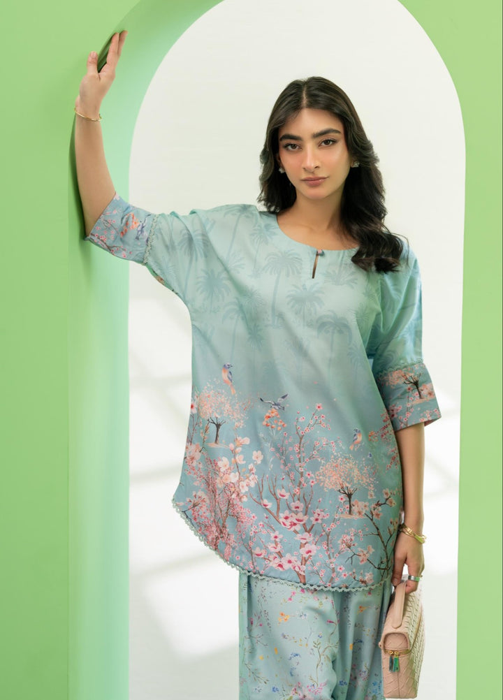 Eid Ki Misaal by Ayesha Somaya RTW Printed Lawn Silk 2 Piece Suit Vibe Check - Eid Collection
