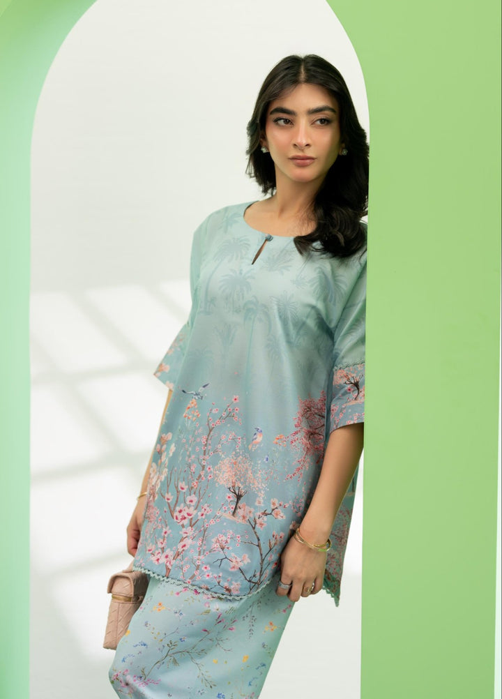 Eid Ki Misaal by Ayesha Somaya RTW Printed Lawn Silk 2 Piece Suit Vibe Check - Eid Collection