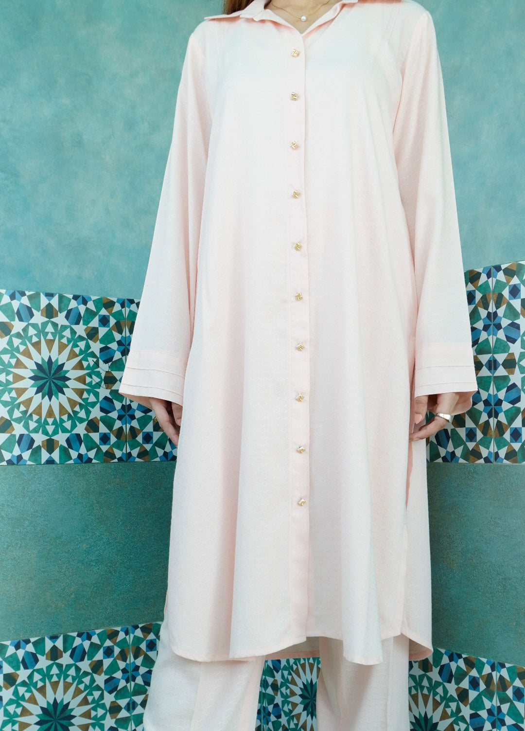 Work Essentials by Deck Up RTW Textured Linen 2 Piece Powder Pink - Casual Collection