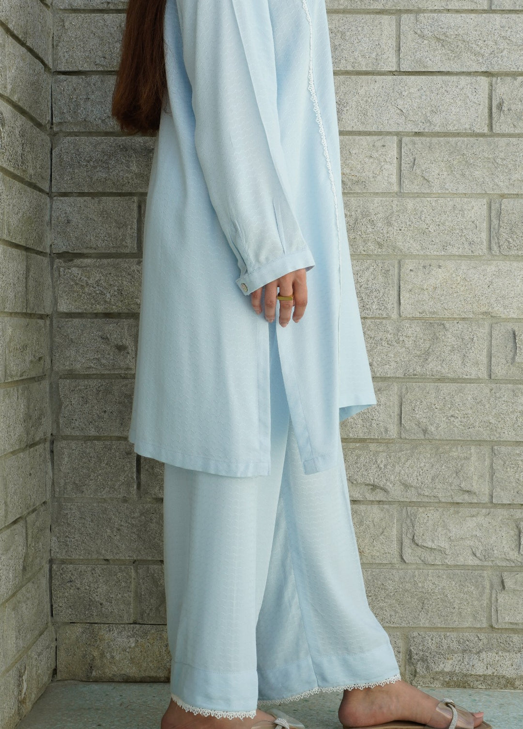 Work Essentials by Deck Up RTW Textured Linen 2 Piece Powder Blue - Casual Collection