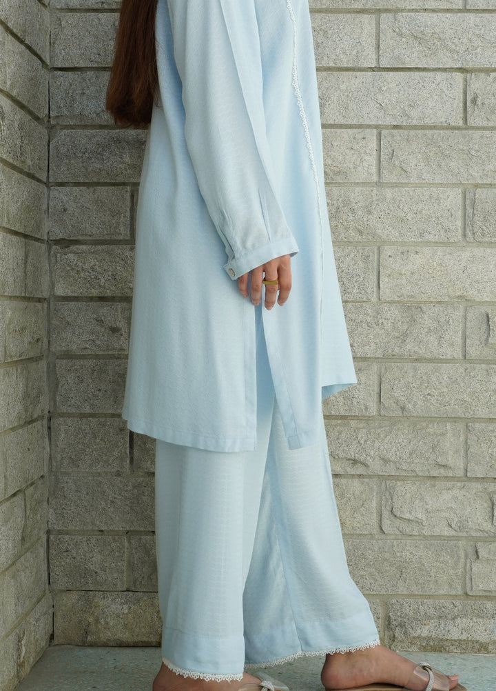 Work Essentials by Deck Up RTW Textured Linen 2 Piece Powder Blue - Casual Collection