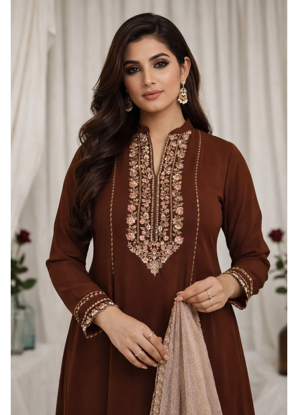 Madiha Gohar Women RTW Embossed Chiffon Shimmer 3 Piece AYRA - Casual Collection