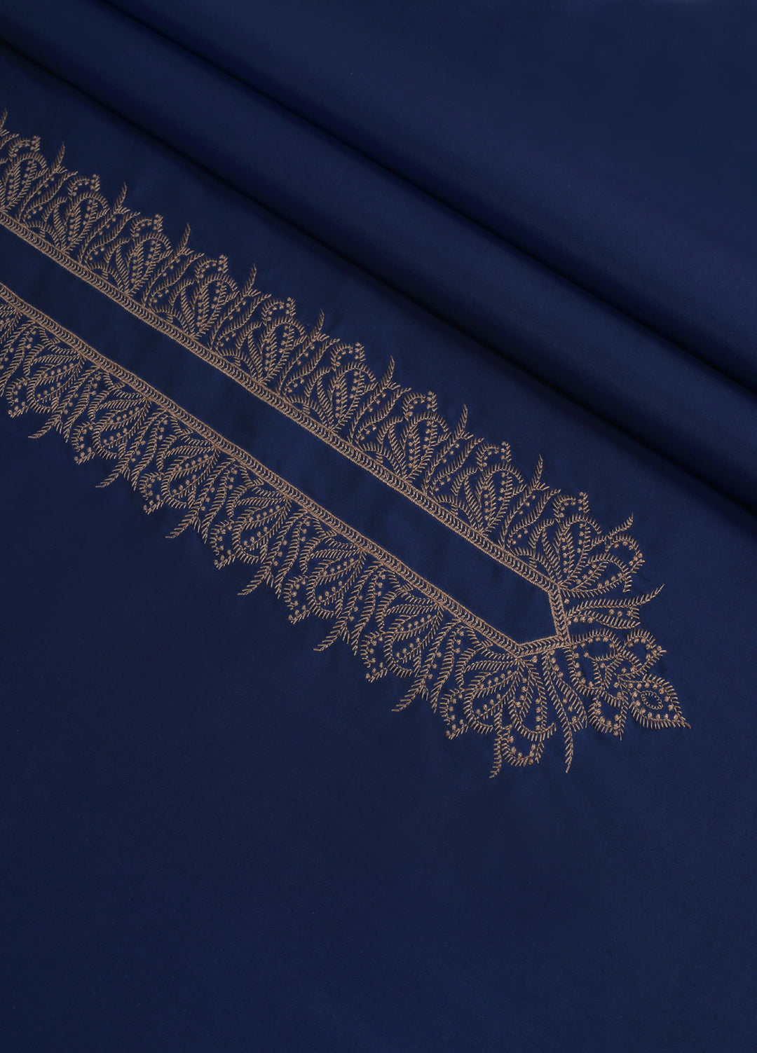 Cotton Valley by Fabrich Unstitched Embroidered Cotton-Thread Neckline Navy Kameez Shlawar - Summer Collection