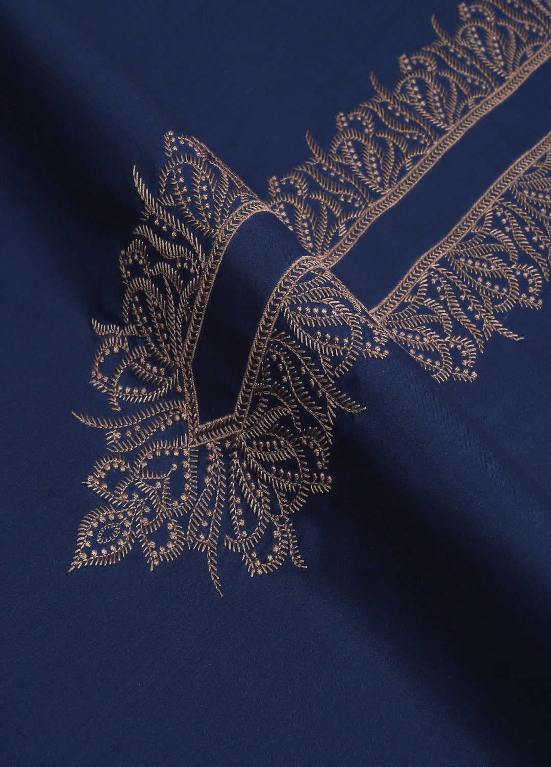 Cotton Valley by Fabrich Unstitched Embroidered Cotton-Thread Neckline Navy Kameez Shlawar - Summer Collection