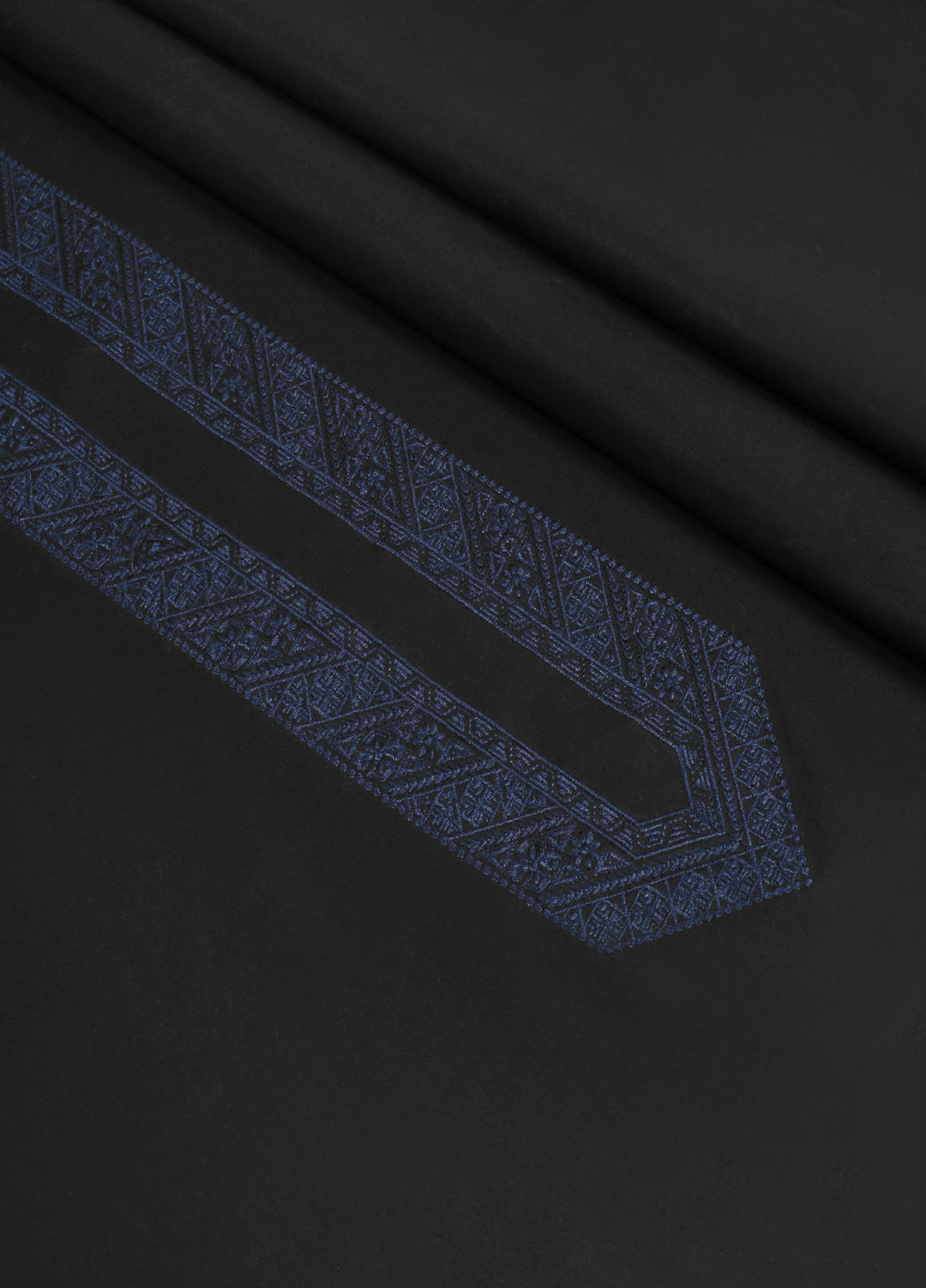 Cotton Valley by Fabrich Unstitched Embroidered Cotton-Thread Neckline Black Kameez Shlawar - Summer Collection