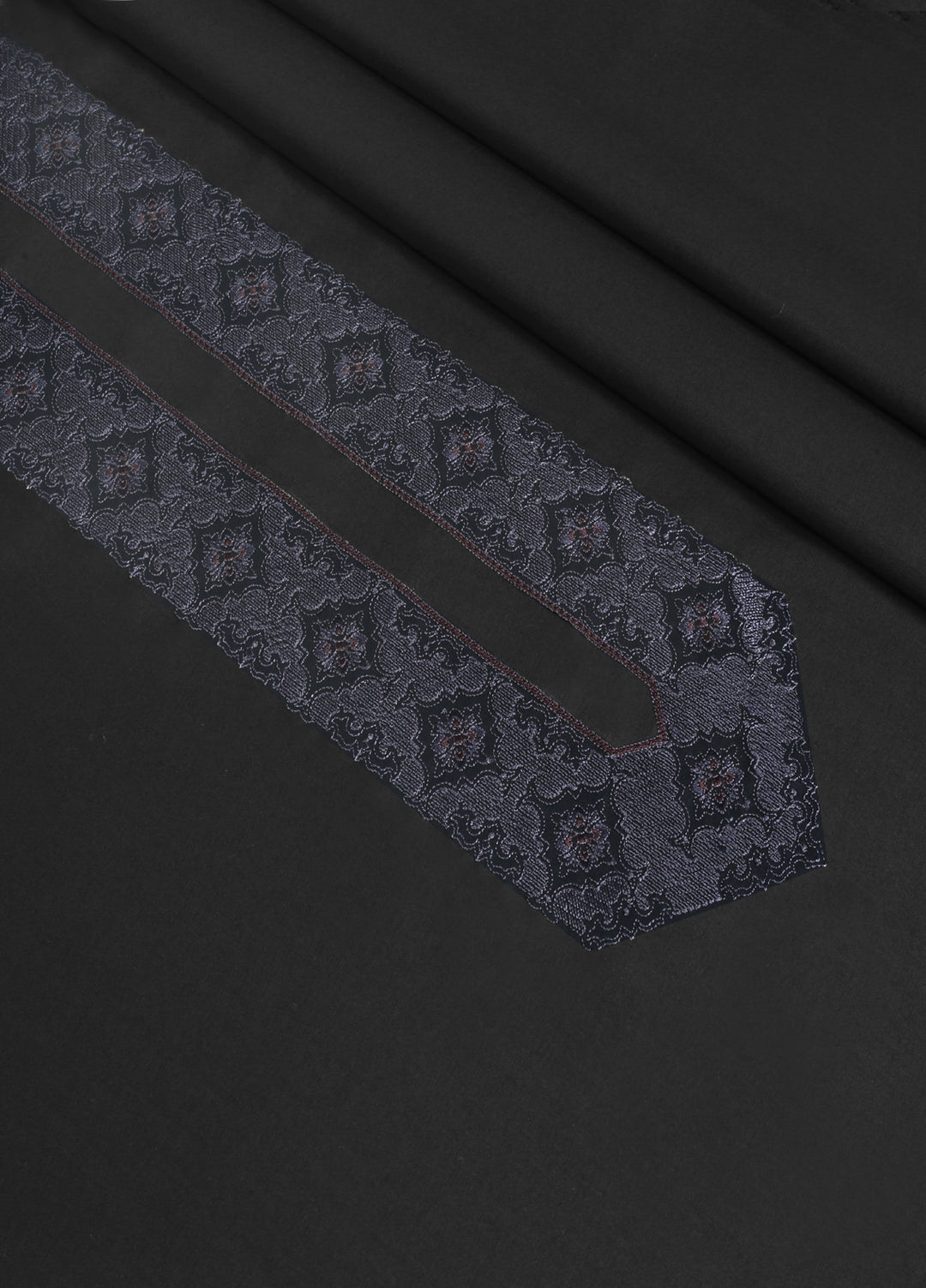 Cotton Valley by Fabrich Unstitched Embroidered Cotton Semi-Formal Neckline Black Kameez Shlawar - Summer Collection