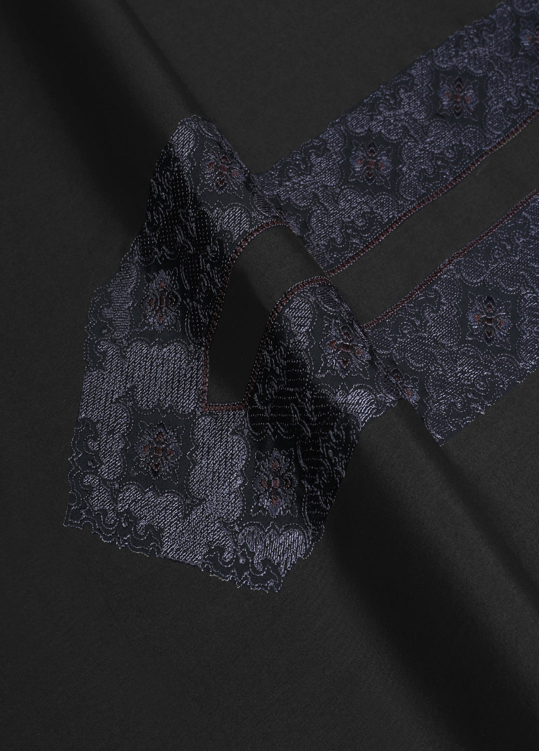 Cotton Valley by Fabrich Unstitched Embroidered Cotton Semi-Formal Neckline Black Kameez Shlawar - Summer Collection