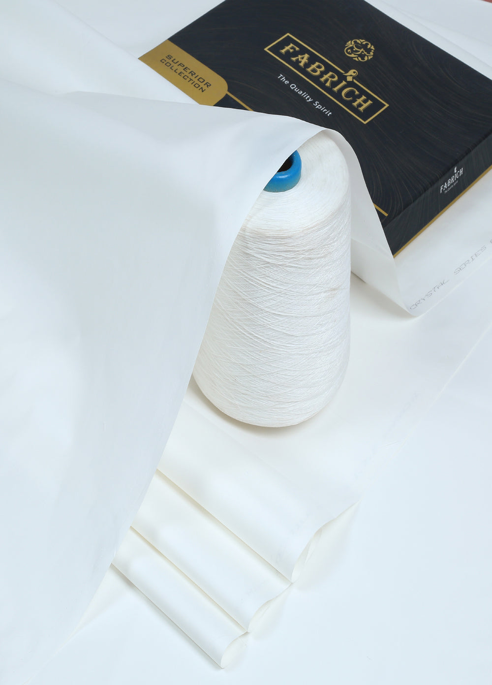 Mizaaj by Fabrich Unstitched Cotton Latha Solids 2 Piece Off White ML-028 - Summer Collection