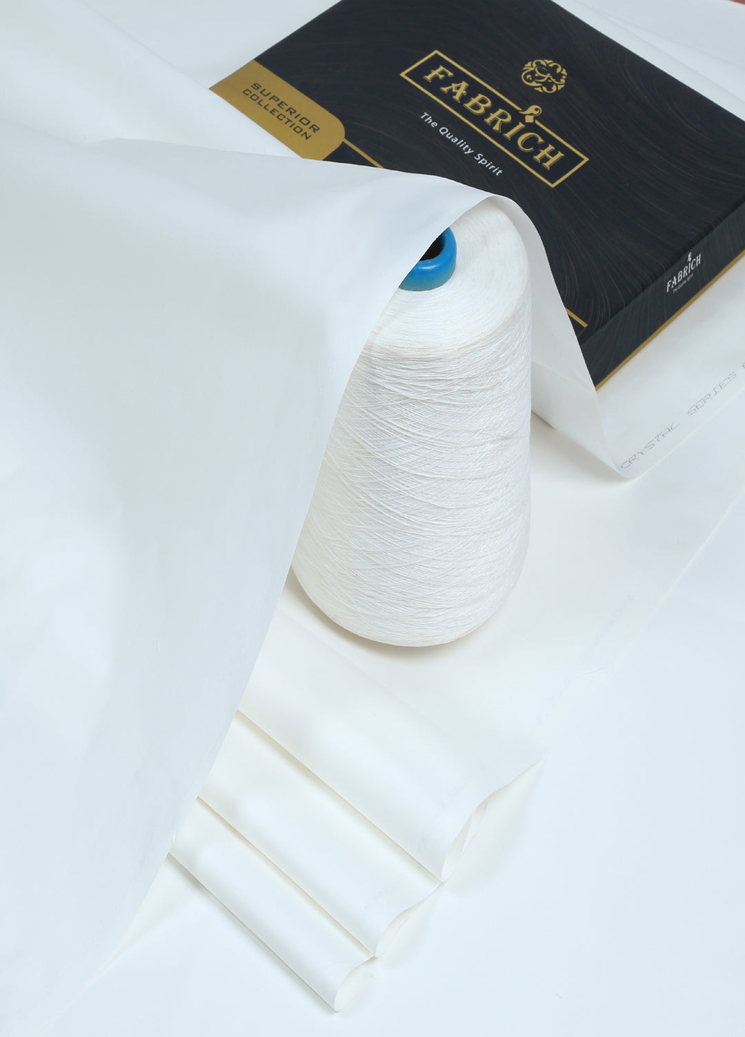 Mizaaj by Fabrich Unstitched Cotton Latha Solids 2 Piece Off White ML-028 - Summer Collection