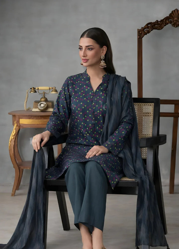 Ayla Studio RTW Printed Premium Lawn 3 Piece Neel Kamal - Eid Collection