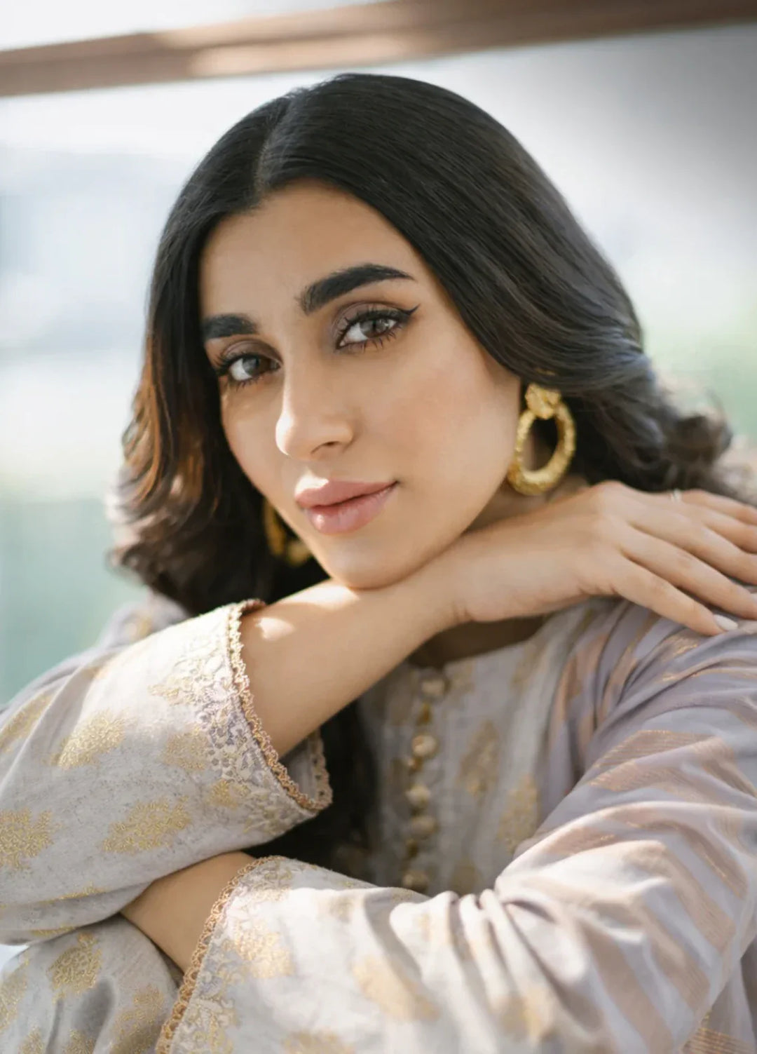 Ayla Studio RTW Printed Premium Jacquard 3 Piece Sahab Baft - Eid Collection