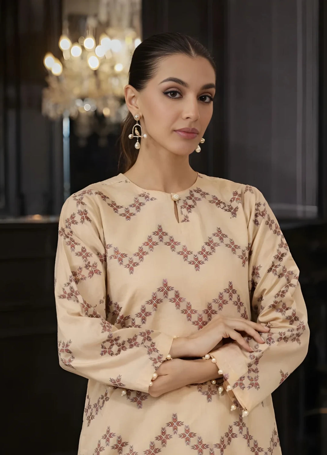 Ayla Studio RTW Printed Premium Dobby Woven 2 Piece Sahar Lines - Casual Collection