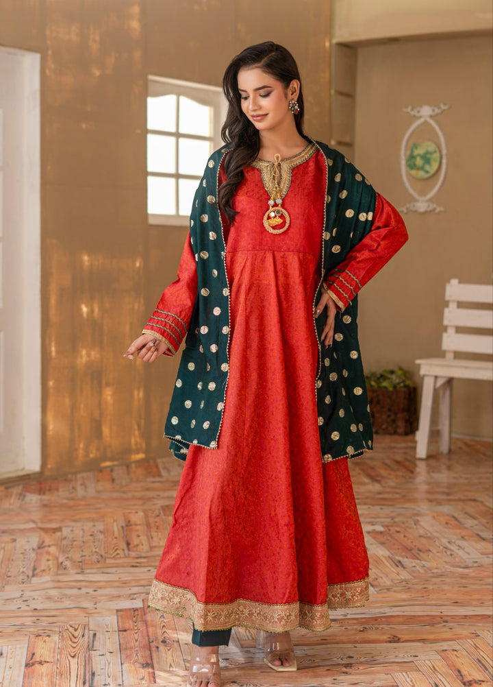 Madiha Gohar Women RTW Embroidered Shimmer Chiffon 3 Piece Mehrzaad Kalidaar - Eid Collection